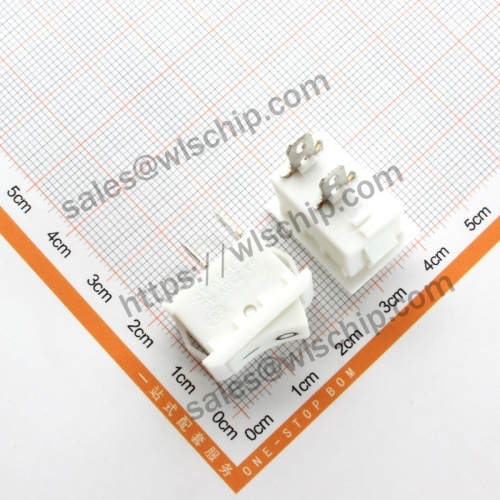 2Pin 2nd gear white no light copper foot switch KCD1 boat-shaped opening