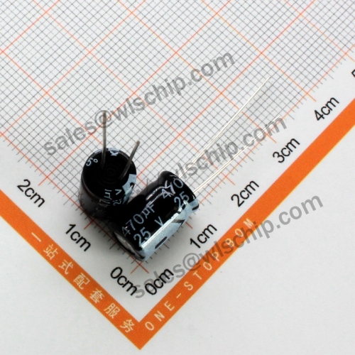 DIP In-line aluminum electrolytic capacitor 25V 470uF 8 * 12mm