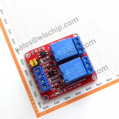 Relay module 2CH 5V high and low level trigger with optocoupler isolation