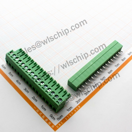 KF2EDG terminal block plug-in connector pitch 3.81mm 16Pin straight pin + socket