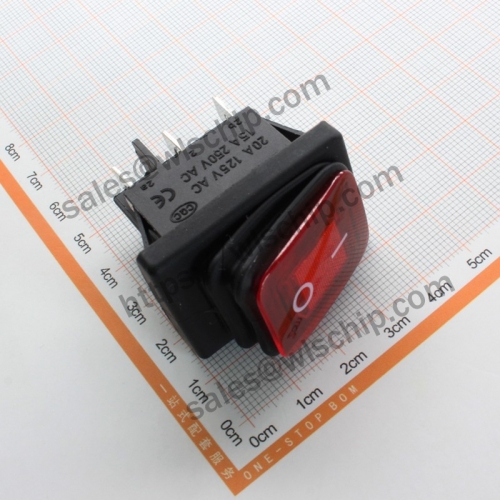 RL2 KCD2-2X2N 6Pin 2 steps red lighted boat shaped button waterproof switch