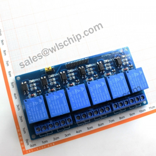 Relay module 6 12V low level trigger with optocoupler isolation