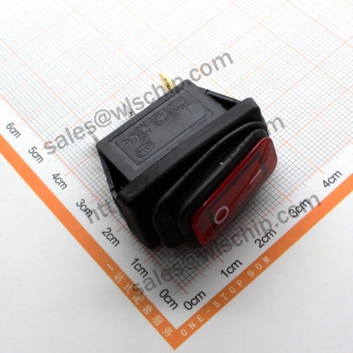 KCD3-2X1N 3Pin 2 files red lighted boat button waterproof switch