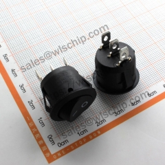 3Pin 2 gear lower round black no light boat shape round switch