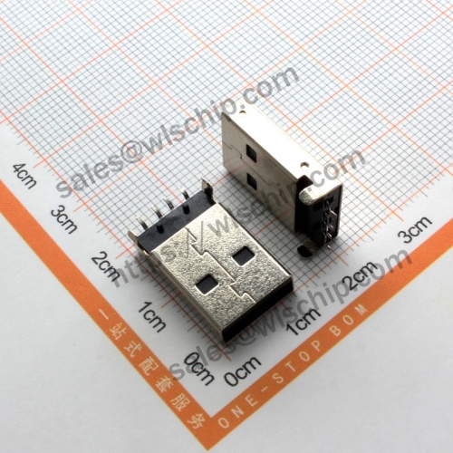 USB connector black plastic patch solder male