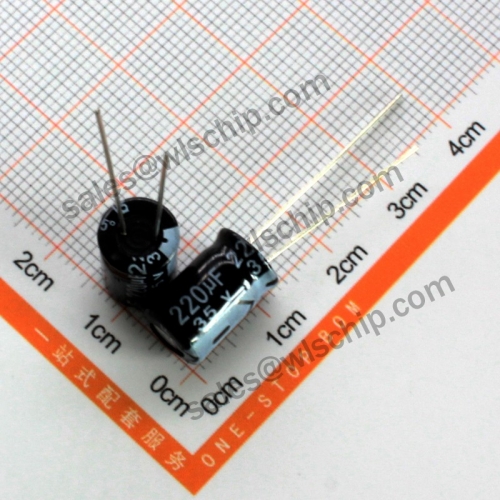 DIP In-line aluminum electrolytic capacitor 35V 220uF 8 * 12mm