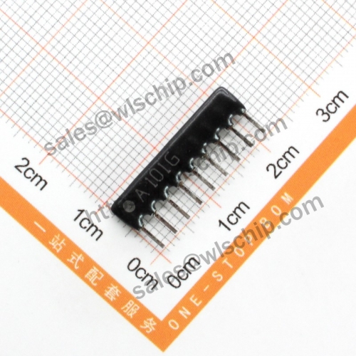 Arranged resistor 9P 100R A101J A09-100 pitch 2.54mm