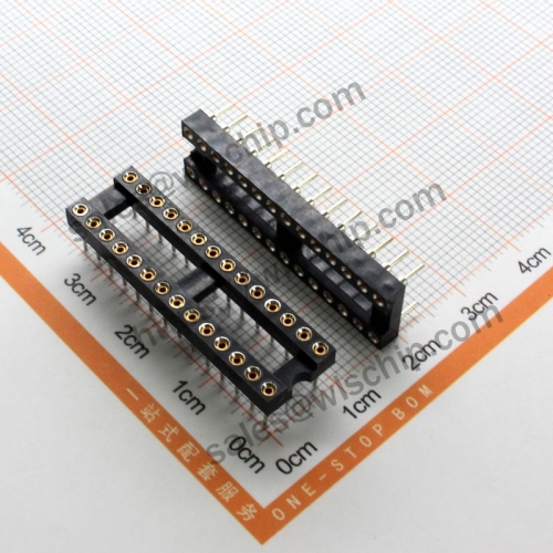 Integrated Circuit DIP Socket IC Connector Round Hole 28Pin Narrow Body High Quality
