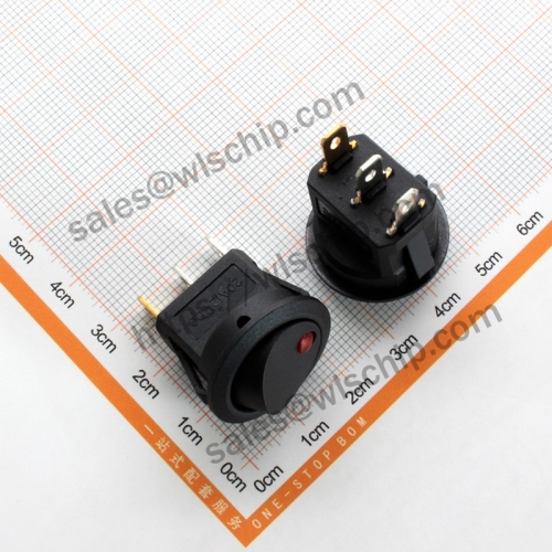 3Pin 2 levels lower flat 12V cat's eye red light boat shape round switch