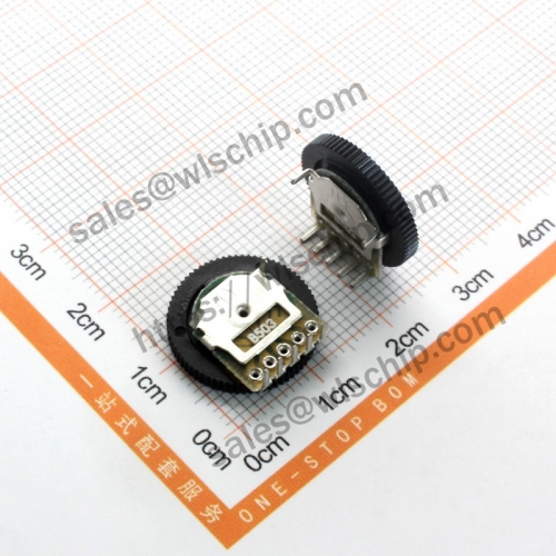 Double dial potentiometer 50K B503 5-pin gear diameter 16mm thick 2mm