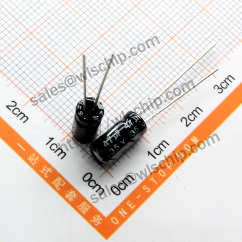 DIP In-line aluminum electrolytic capacitor 35V 47uF 5 * 11mm