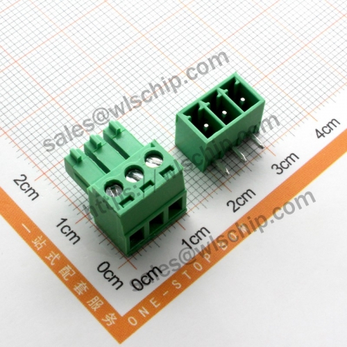 KF2EDG terminal block plug-in connector pitch 3.81mm 3Pin bent leg + socket