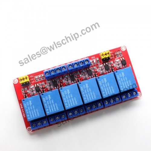 Relay module 6 12V high and low level trigger with optocoupler isolation