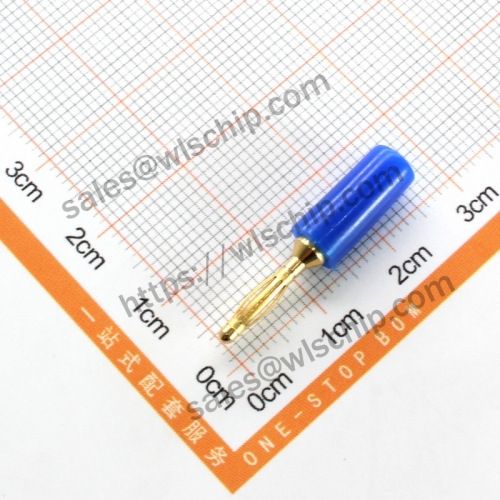 2MM banana plug pure copper gold-plated experimental test lead blue