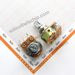 Double potentiometer B1K 6 feet shank length 15mm