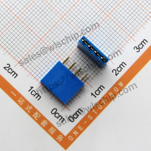 Single Row Female Pin Header Socket Female Pitch 2.54mm 1x4Pin Blue