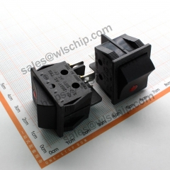 220V Cat's Eye Red Light 2 Grade 4Pin Copper Foot Power Boat shape switch Rocker Switch