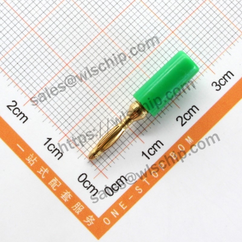 2MM banana plug pure copper gold-plated experimental test lead green