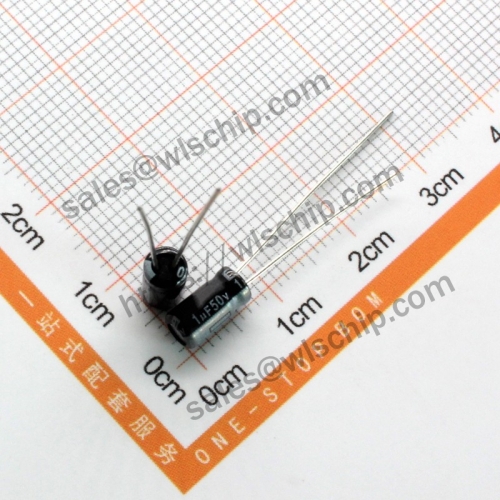 DIP In-line aluminum electrolytic capacitor 50V 1uF 4 * 7mm