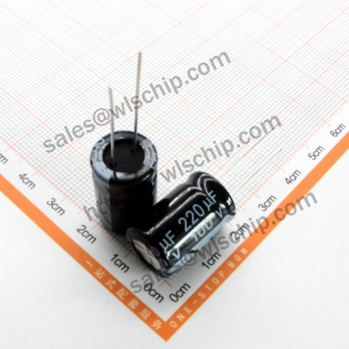 DIP In-line aluminum electrolytic capacitor 100V 220uF 13 * 21mm