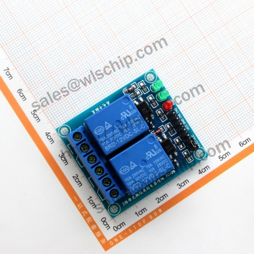 Relay module 2 12V high level trigger with optocoupler isolation