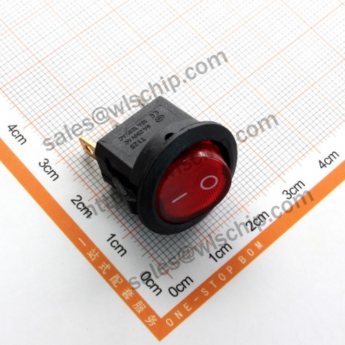 3Pin 2nd lower flat red lighted boat shape round switch