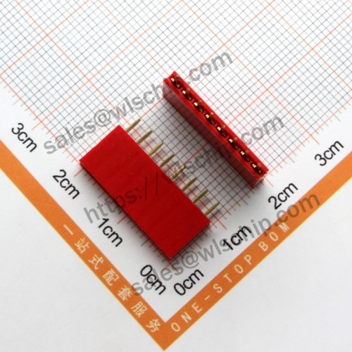 Single Row Female Pin Header Socket Female Pitch 2.54mm 1x8Pin Red