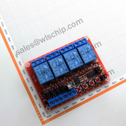 Relay module 4-way 24V interlock switch self-locking three-in-one high and low level trigger
