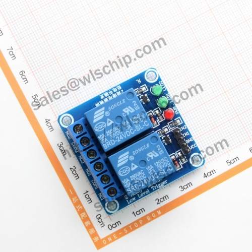 Relay module 2 road 24V low level trigger development board Relay MCU expansion board