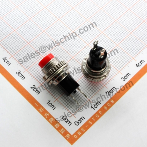 Red 10MM DS-314 without lock, auto reset, small push button switch