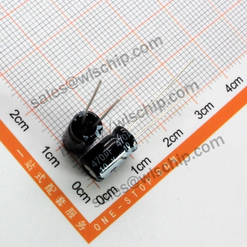 DIP In-line aluminum electrolytic capacitor 10V 470uF 6 * 12mm