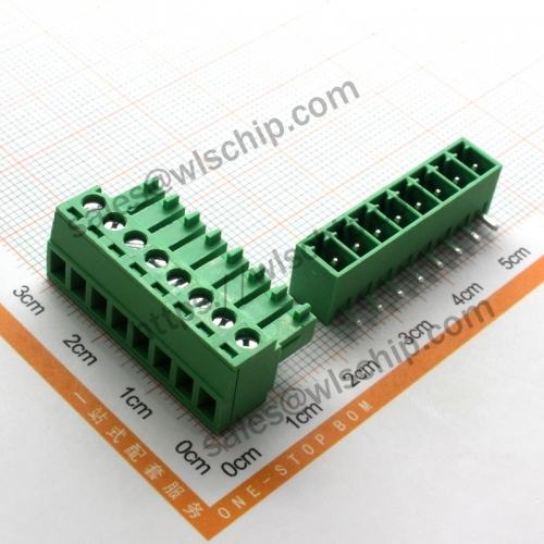 KF2EDG terminal block plug-in connector pitch 3.81mm 8Pin bent leg + socket