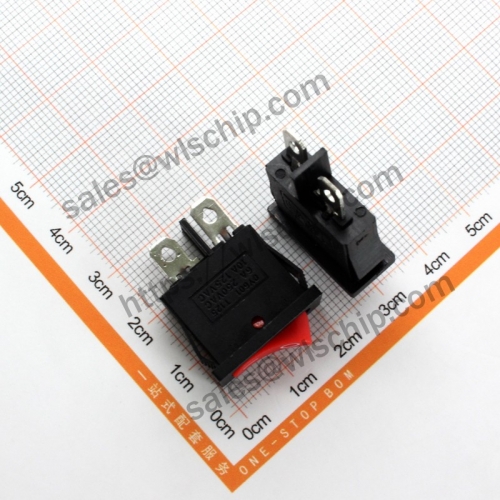 Red 2Pin 2 files 6A250V 9.5 * 21MM KCD1-110 thin flat Boat shape switch Rocker Switch