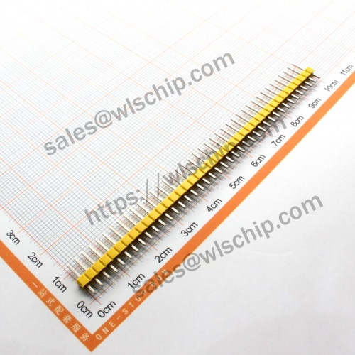 Single row pin header 1 * 40Pin yellow pitch 2.54mm high quality