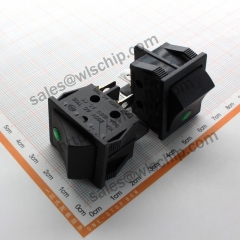 220V Cat's Eye Green Light 2 Grade 4Pin Copper Foot Power Boat shape switch Rocker Switch