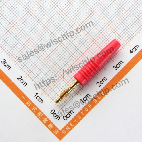 2mm banana plug pure copper gold-plated soldered 2mm lantern test plug connector red