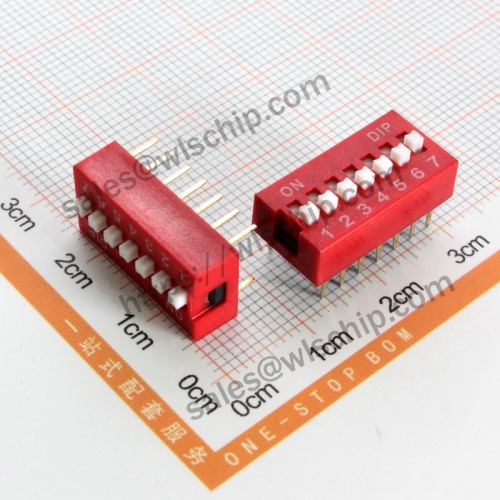 7Pin red 2.54mm pitch switch switch Toggle Switch