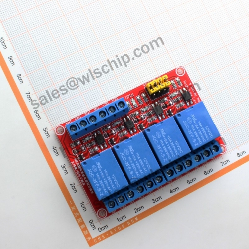 Relay module 4 12V high and low level trigger with optocoupler isolation