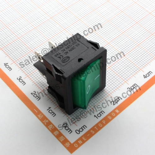 KCD2 4Pin 2 steps green lighted boat shaped button power switch