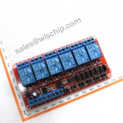 Relay module 6-channel 24V interlock switch self-locking three-in-one high and low level trigger