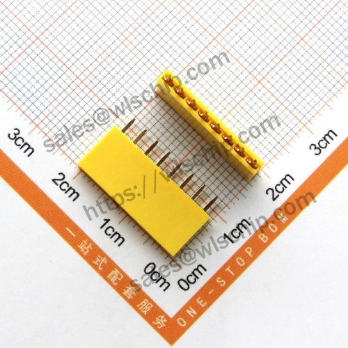 Single Row Female Pin Header Socket Female Pitch 2.54mm 1x8Pin Yellow