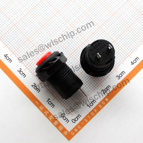 DS-428 round button switch with lock red