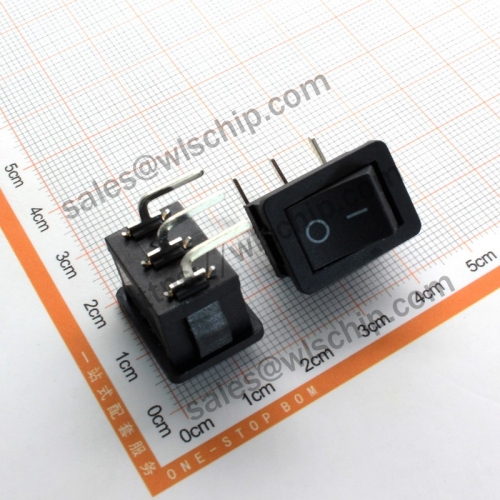 3Pin 2nd gear black no light looper copper foot pushbutton switch KCD1 boat-shaped opening