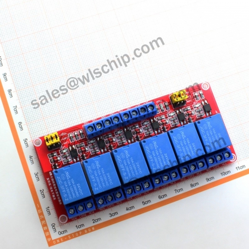 Relay module 6 road 24V high and low level trigger with optocoupler isolation