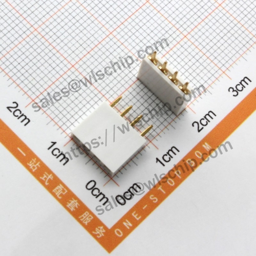 Single row female pin header female socket pitch 2.54mm 1x4Pin white