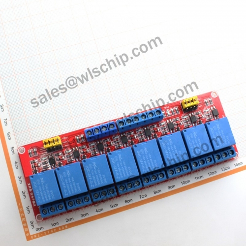 8-way 5V high-low level trigger module with optocoupler isolation