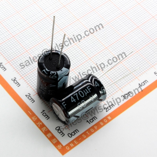 DIP In-line aluminum electrolytic capacitor 63V 470uF 13 * 21mm