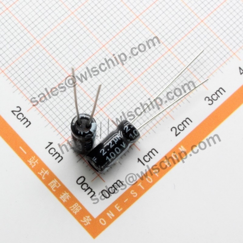 DIP In-line aluminum electrolytic capacitor 100V 2.2uF 5 * 11mm