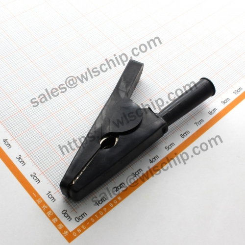 Test clip 20mm pure copper alligator clip 4mm high voltage high current 50A black