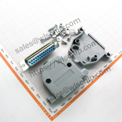Serial connector Interface connector DB25 female + plastic shell Welded wire (1 set)